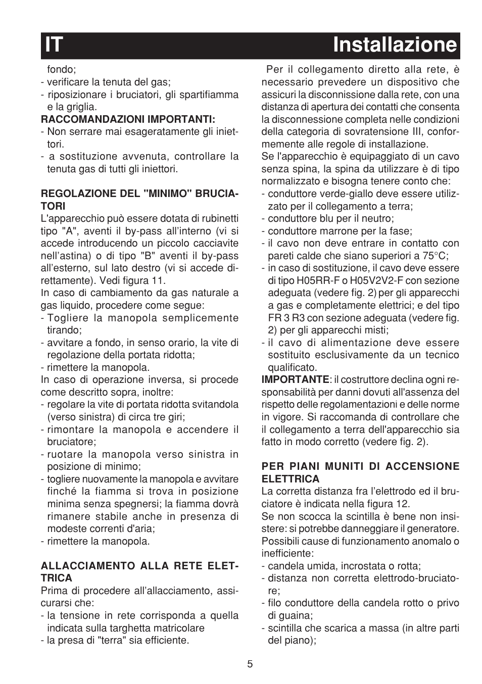 Installazione it | Bompani BO263EB/E User Manual | Page 5 / 68