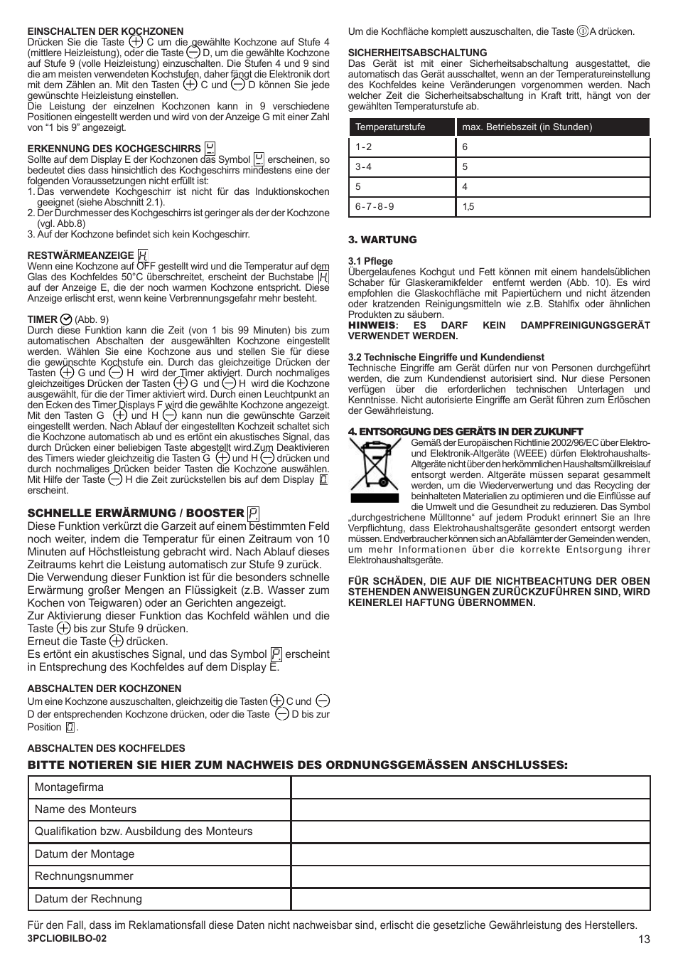 Bompani BO364AA/E User Manual | Page 13 / 24