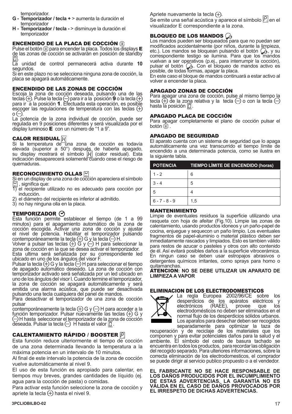 Bompani BO364AA/E User Manual | Page 17 / 24