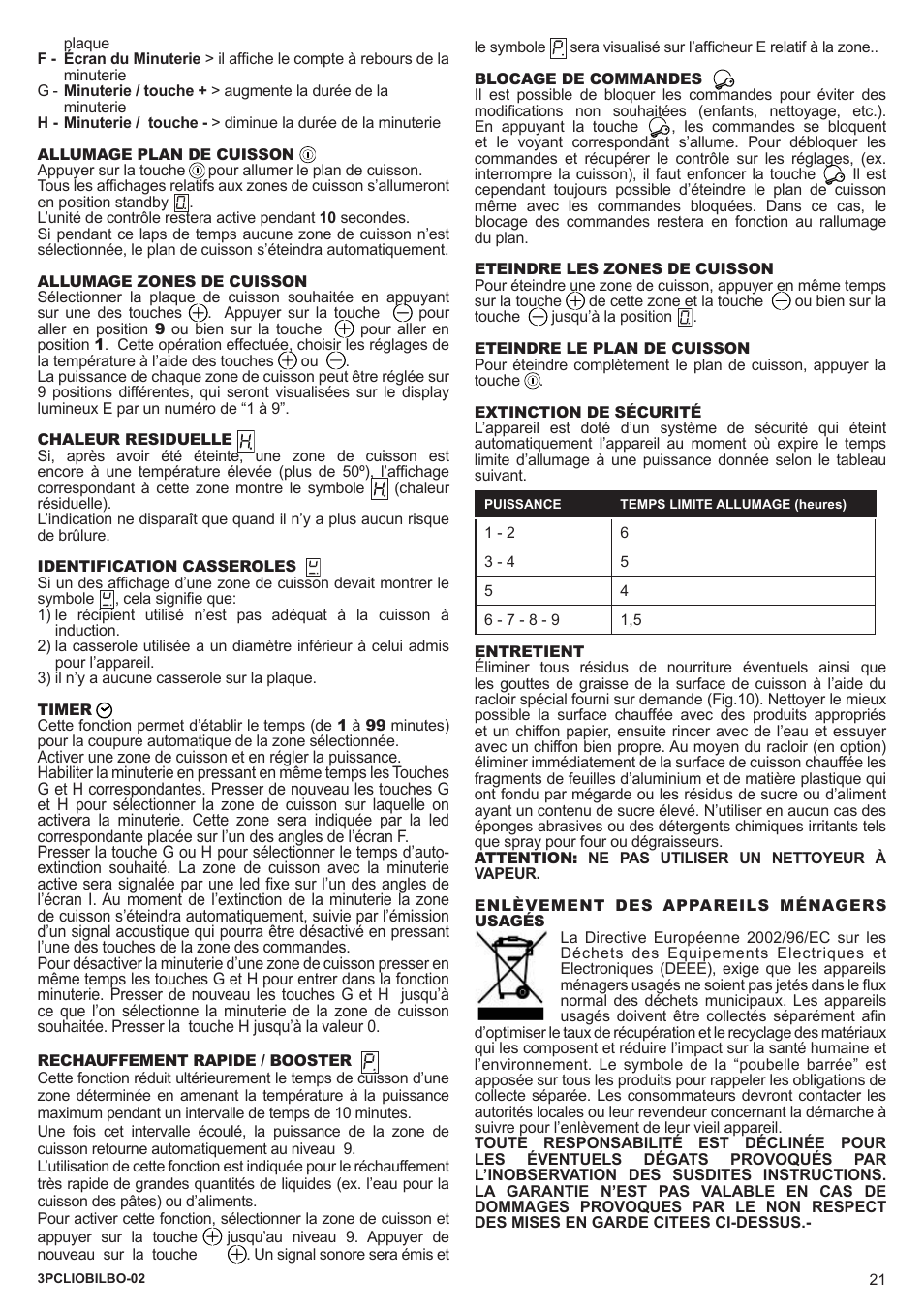 Bompani BO364AA/E User Manual | Page 21 / 24
