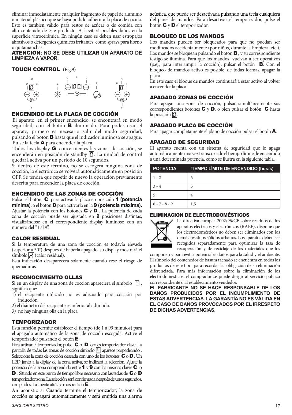 Bompani BO332AA/E User Manual | Page 17 / 24