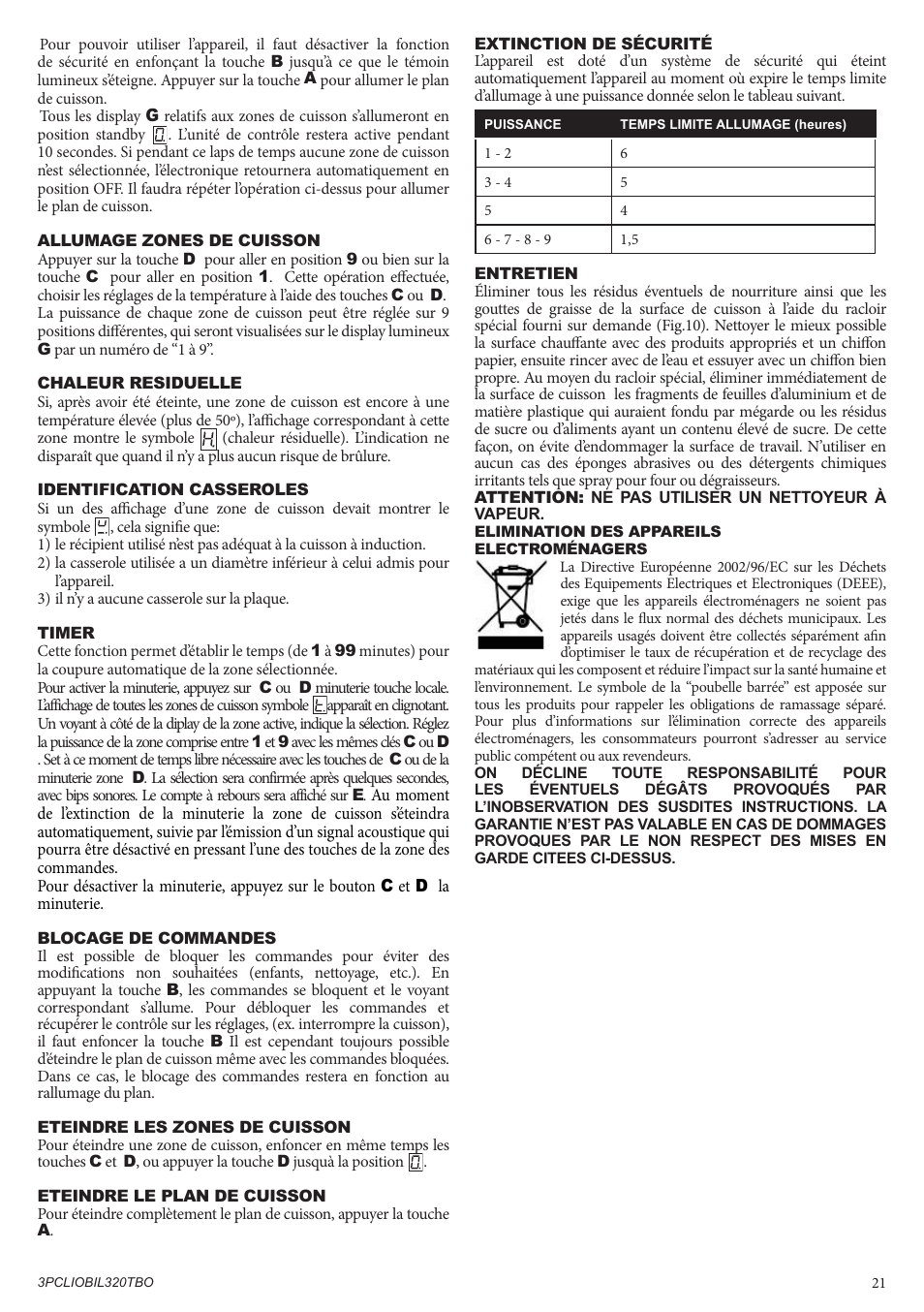 Bompani BO332AA/E User Manual | Page 21 / 24