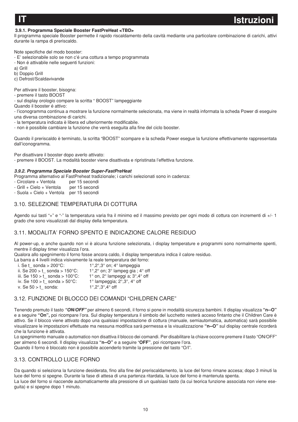 Istruzioni it | Bompani BO243EA/E User Manual | Page 10 / 72