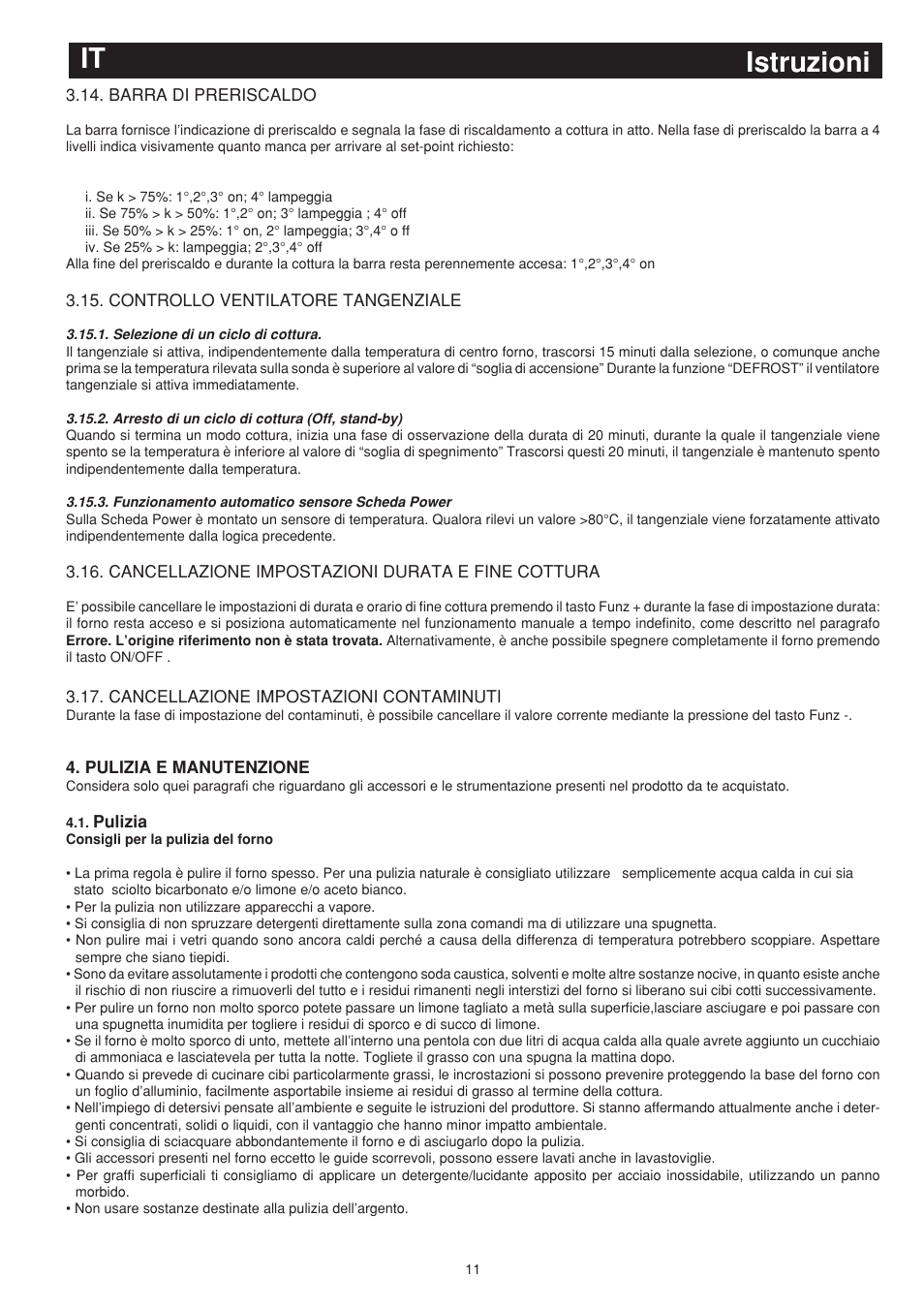 Istruzioni it | Bompani BO243EA/E User Manual | Page 11 / 72