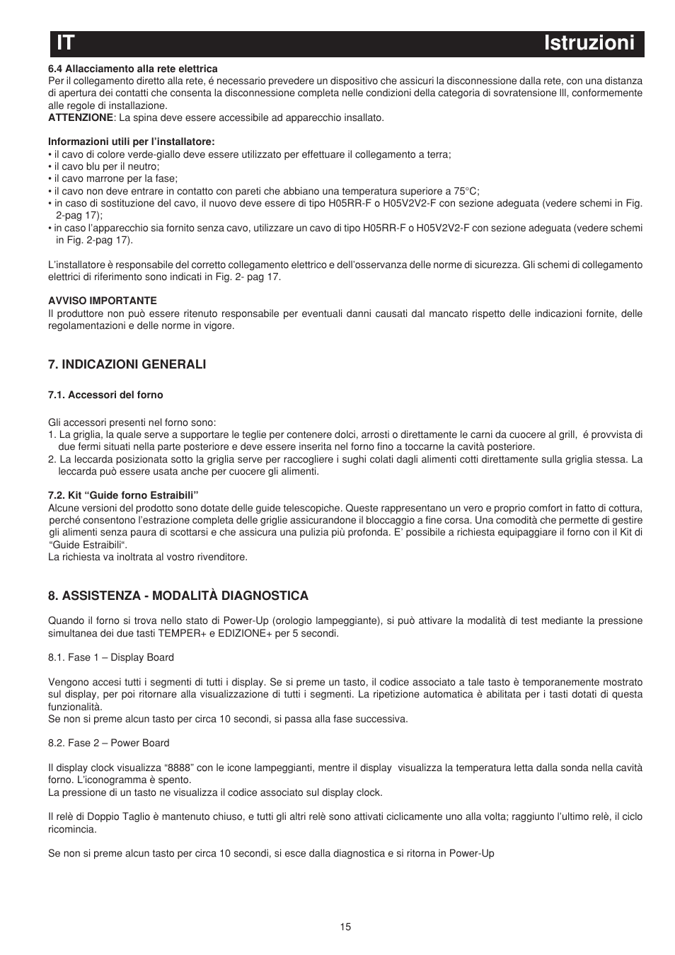 Istruzioni it | Bompani BO243EA/E User Manual | Page 15 / 72