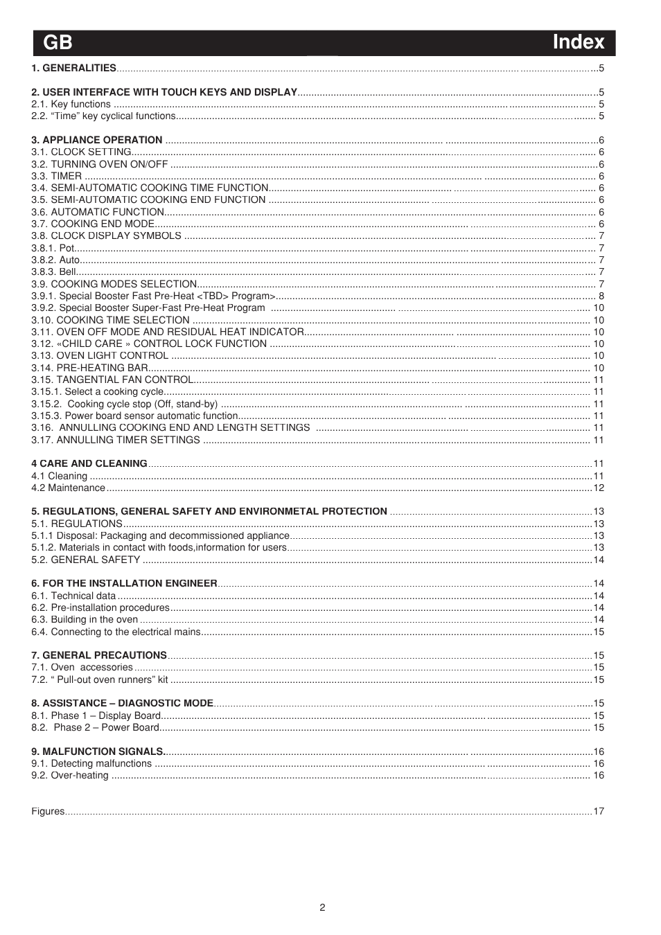 Index | Bompani BO243EA/E User Manual | Page 20 / 72
