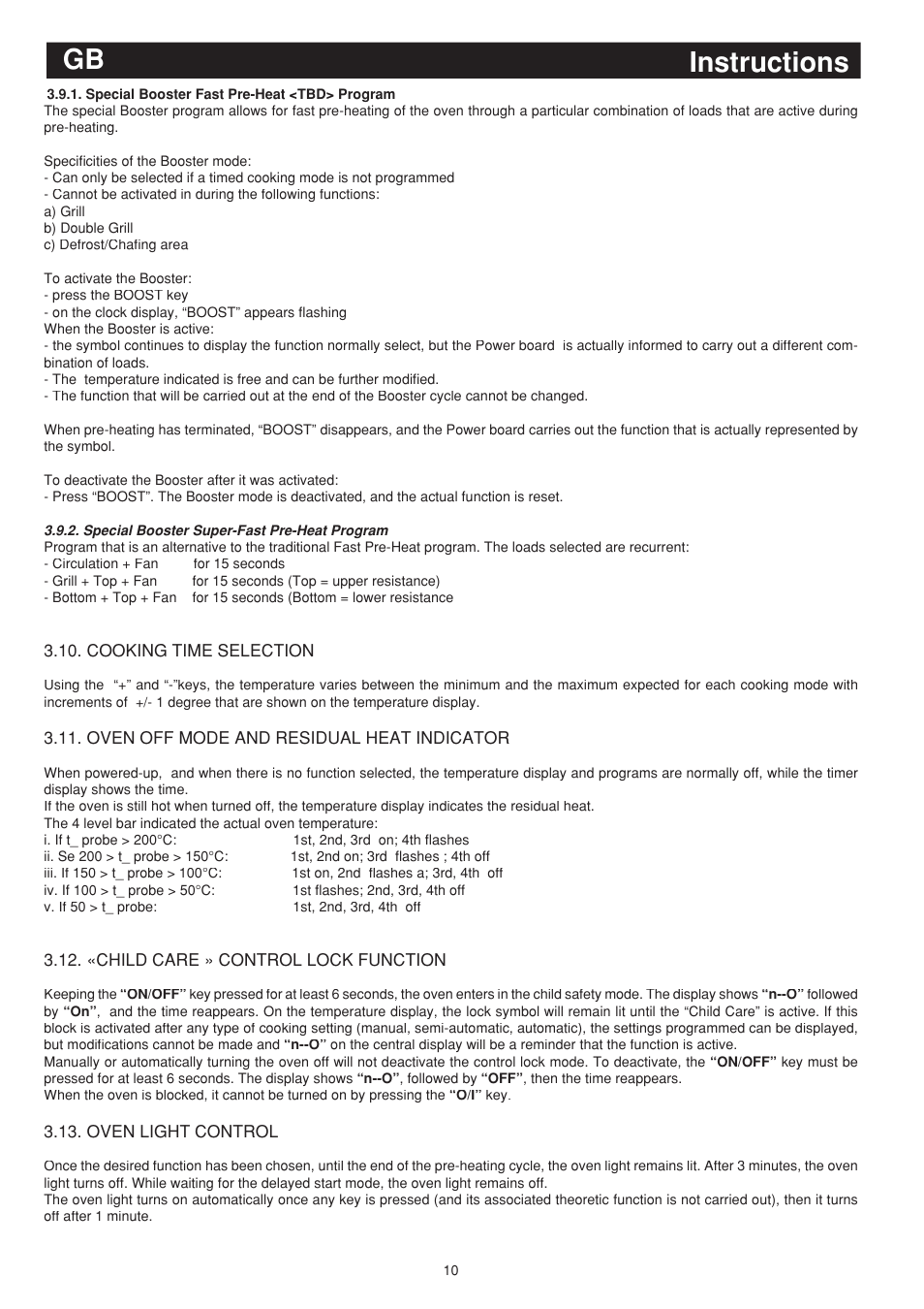 Instructions gb | Bompani BO243EA/E User Manual | Page 28 / 72