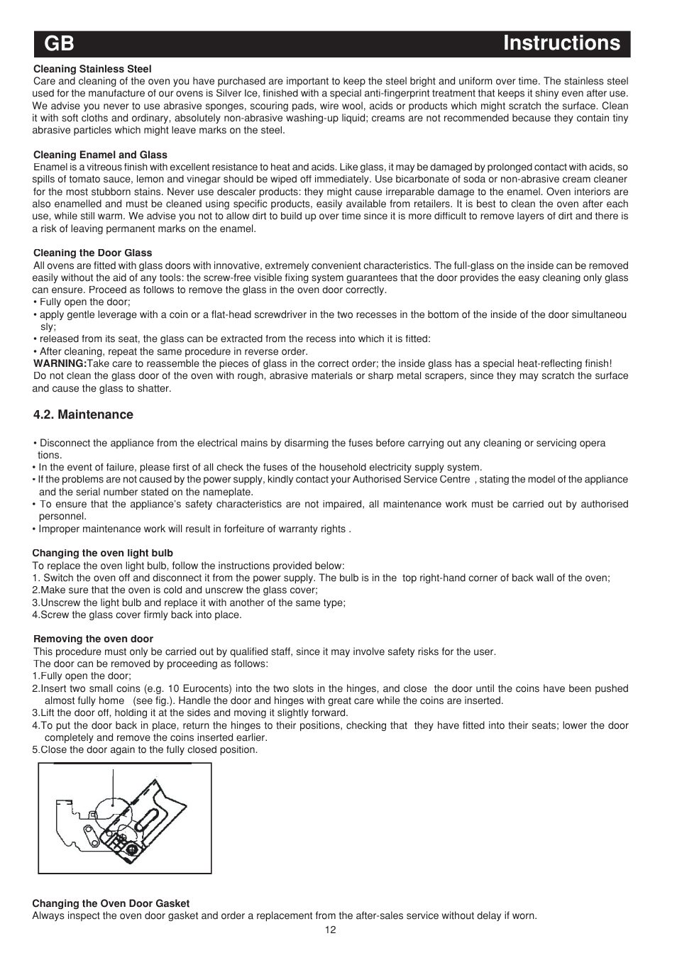 Instructions gb | Bompani BO243EA/E User Manual | Page 30 / 72