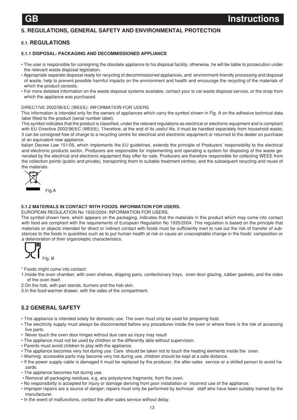 Instructions gb | Bompani BO243EA/E User Manual | Page 31 / 72