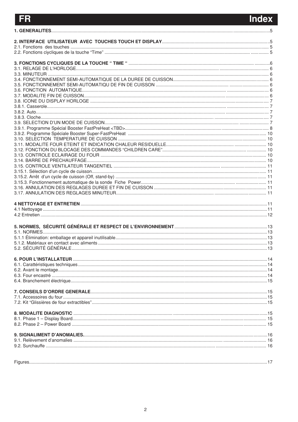 Index | Bompani BO243EA/E User Manual | Page 38 / 72
