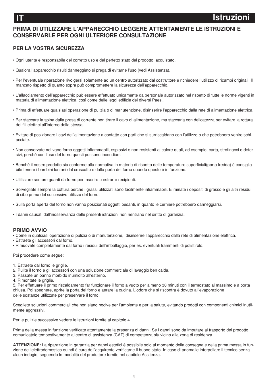 Istruzioni it | Bompani BO243EA/E User Manual | Page 4 / 72