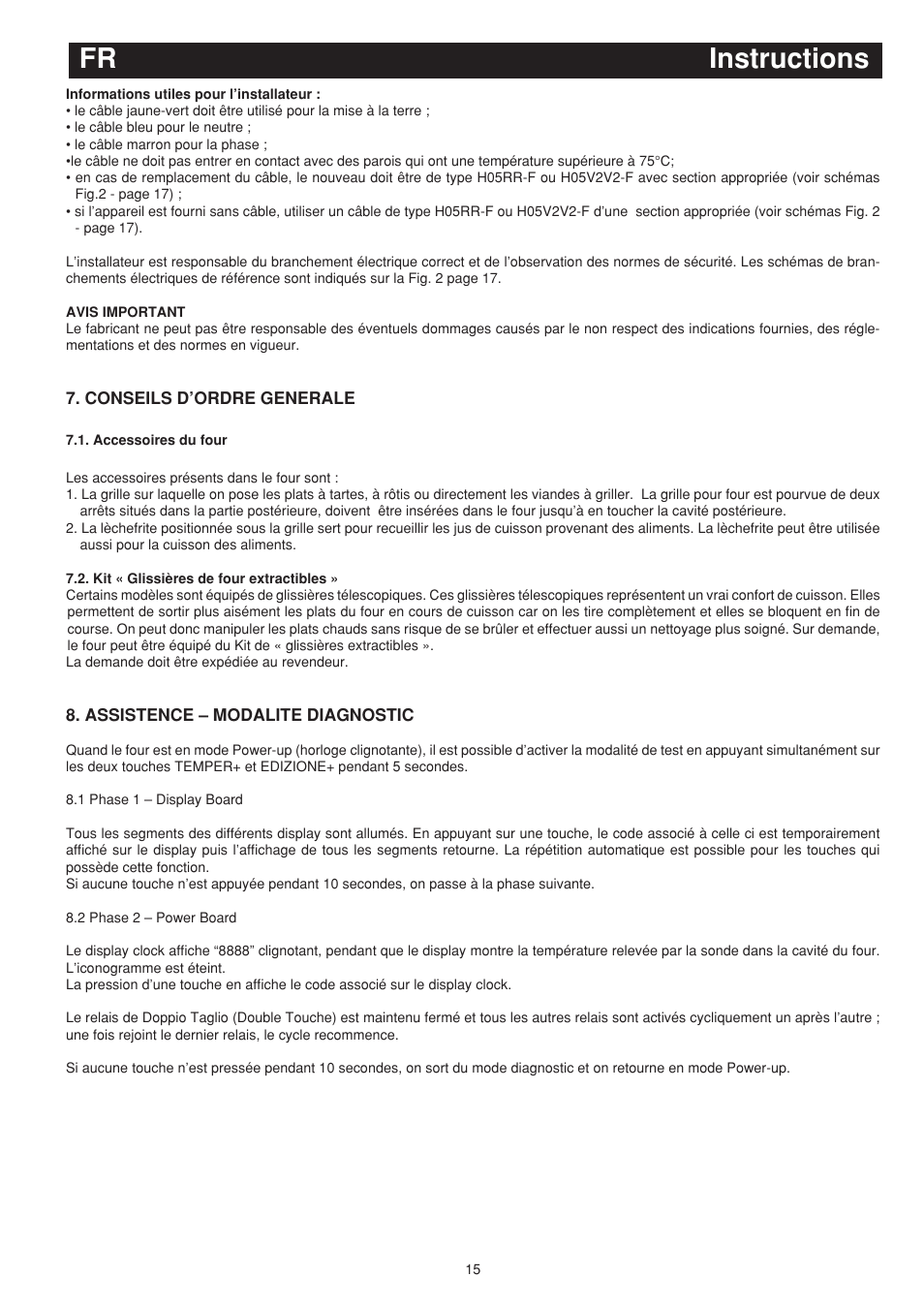 Instructions fr | Bompani BO243EA/E User Manual | Page 51 / 72