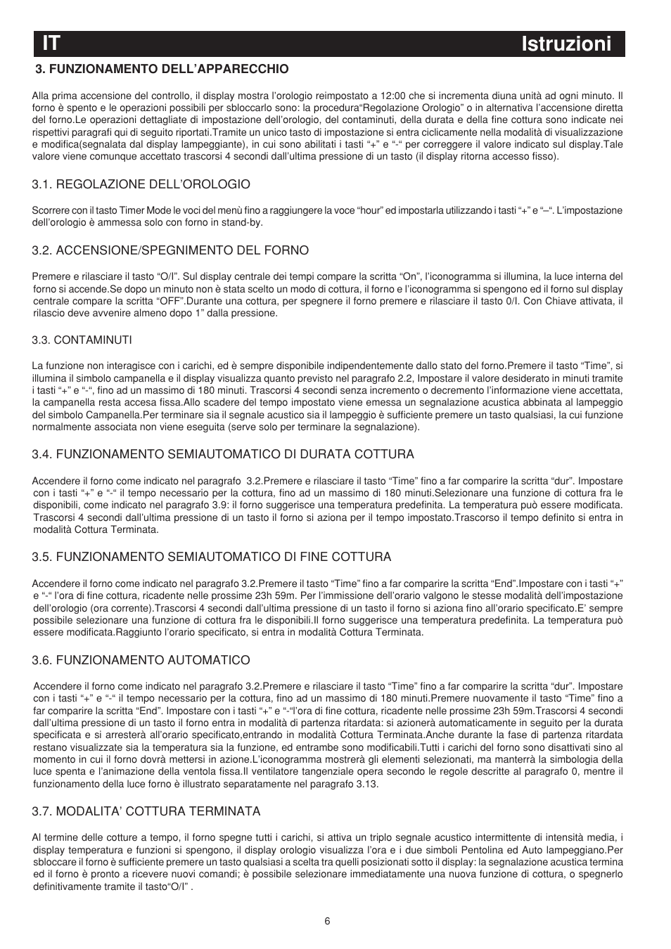 Istruzioni it | Bompani BO243EA/E User Manual | Page 6 / 72