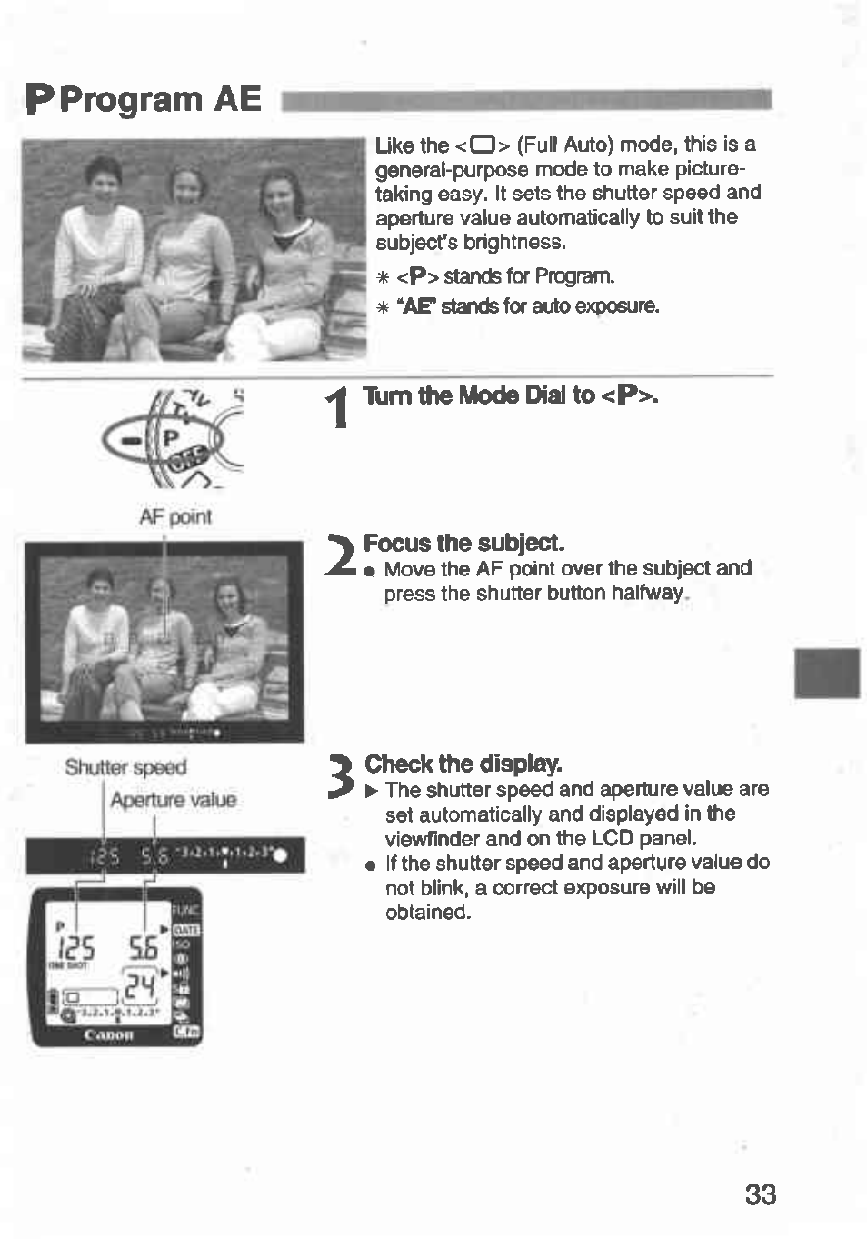 Program ae | Canon Rebel T2 300X User Manual | Page 35 / 54