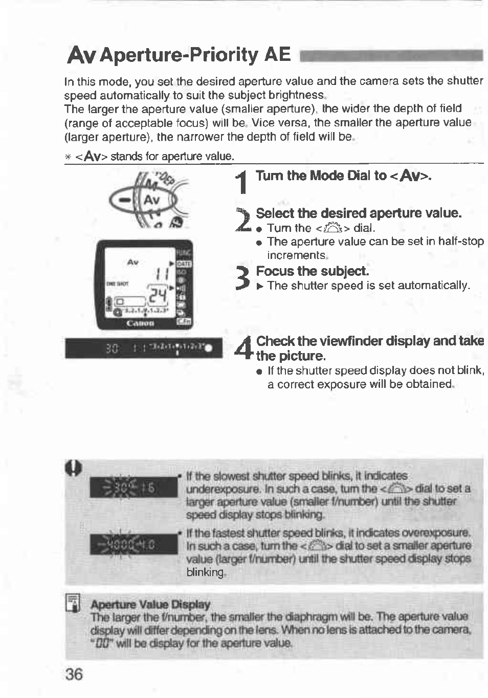 Av aperture-priority ae | Canon Rebel T2 300X User Manual | Page 38 / 54