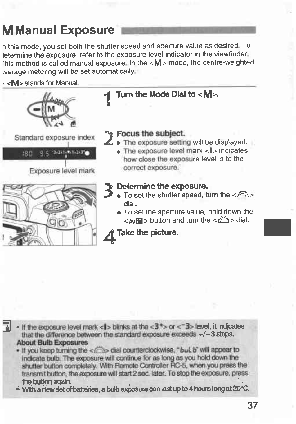 М manual exposure, M manual exposure | Canon Rebel T2 300X User Manual | Page 39 / 54