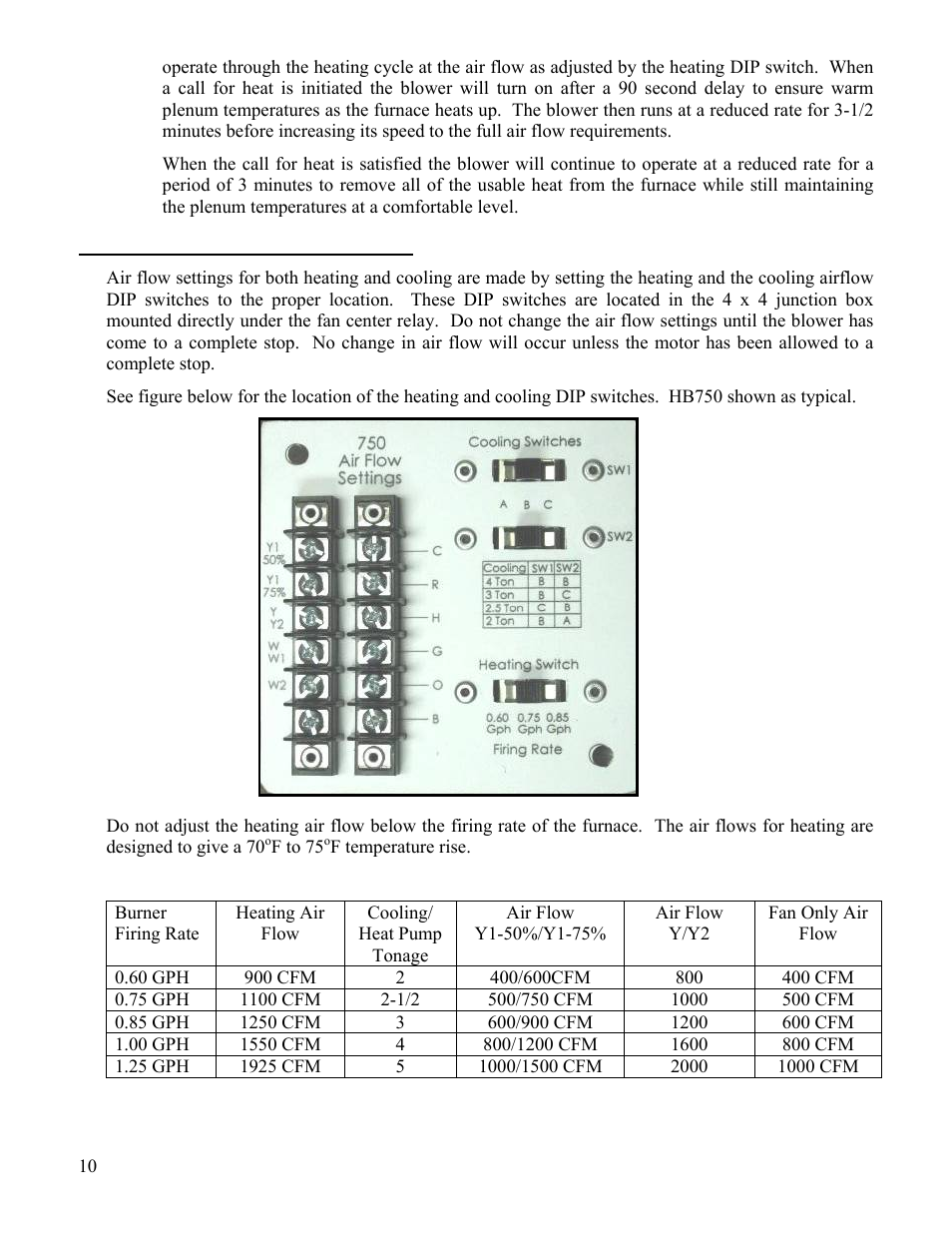 Ecm motor air flow selection | Boyertown Regal Oil Fired Furnace Variable Speed 2 Stage ECM Motor User Manual | Page 10 / 32