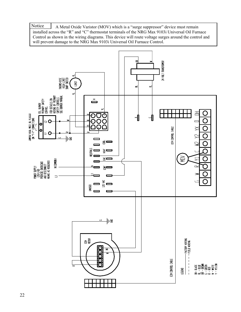 Furnace wiring ecm motors | Boyertown Regal Oil Furnace Nrg Max User Manual | Page 22 / 36