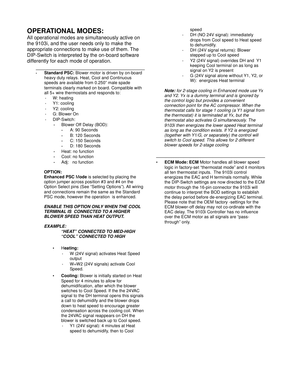 Operational modes | Boyertown nrgMax Universal Oil Control V4.0 User Manual | Page 5 / 14