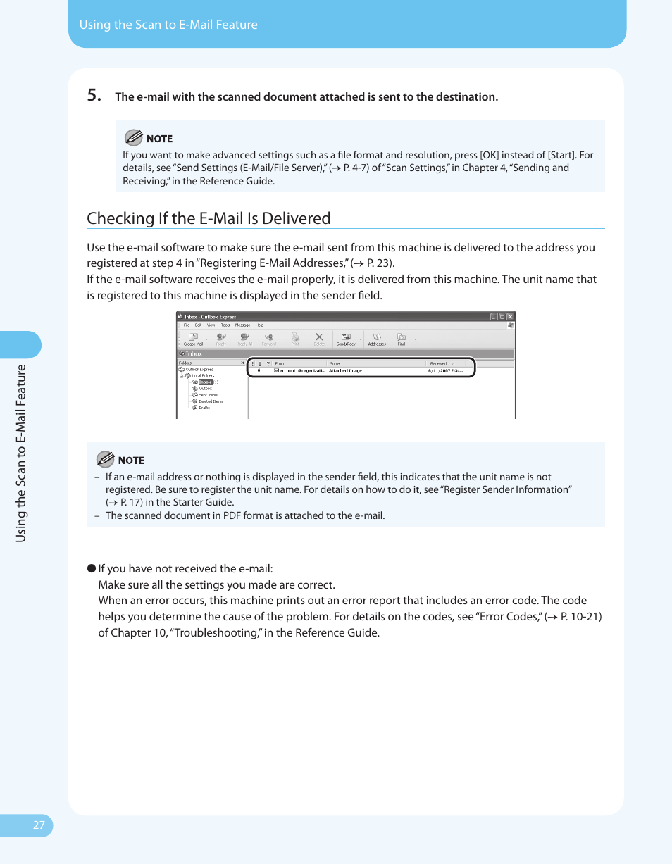 Checking if the e-mail is delivered | Canon ImageCLASS MF4690 User Manual | Page 28 / 36
