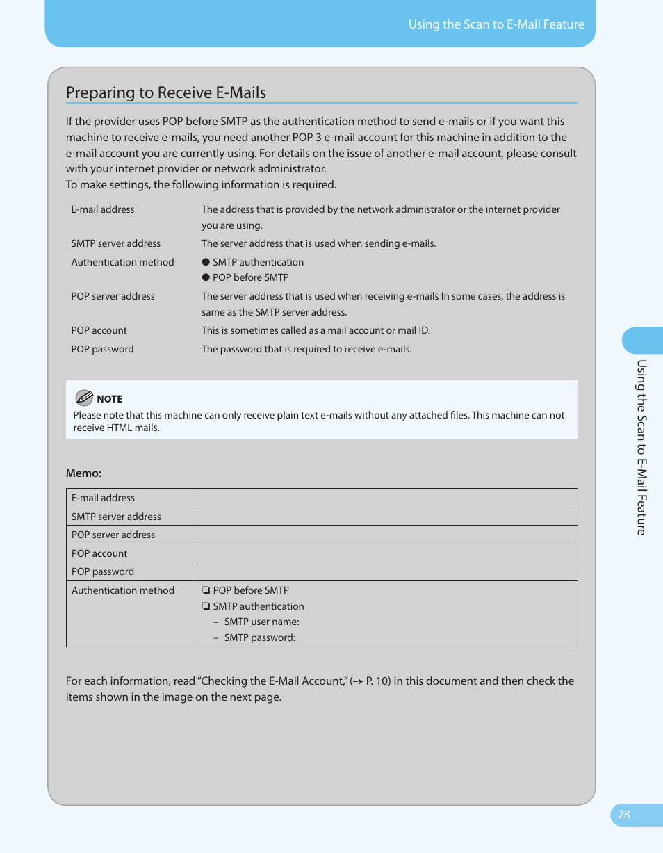 Preparing to receive e-mails | Canon ImageCLASS MF4690 User Manual | Page 29 / 36