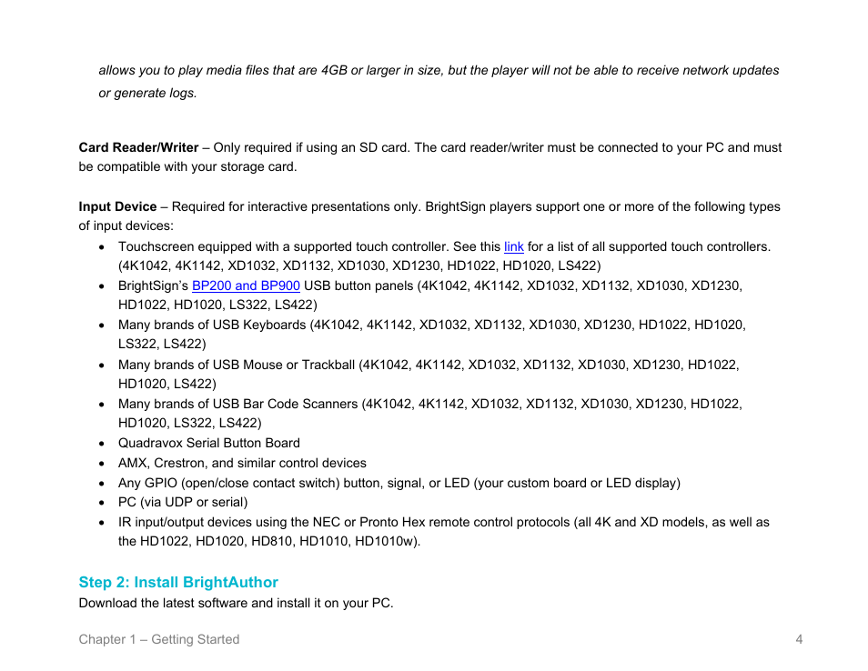 Step 2: install brightauthor | BrightSign BrightAuthor User Guide v.4.1.1 User Manual | Page 12 / 190