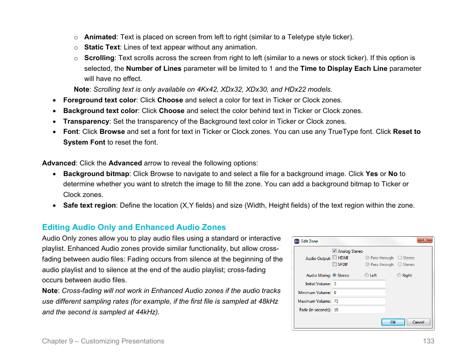 Editing audio only and enhanced audio zones, Cross-faded playlist | BrightSign BrightAuthor User Guide v.4.1.1 User Manual | Page 141 / 190