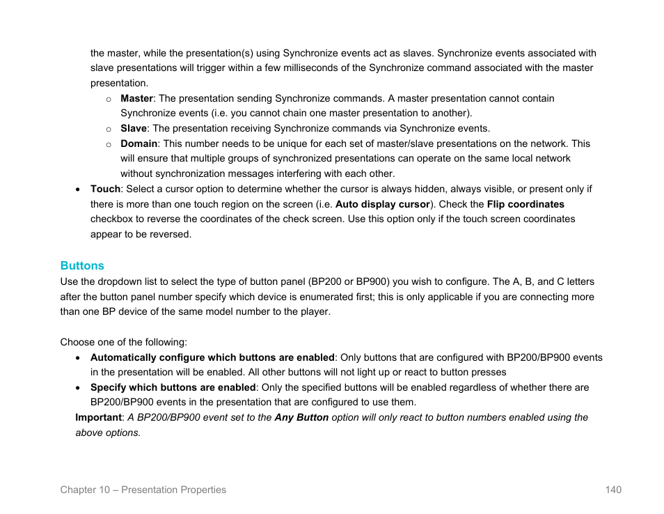 Buttons | BrightSign BrightAuthor User Guide v.4.1.1 User Manual | Page 148 / 190