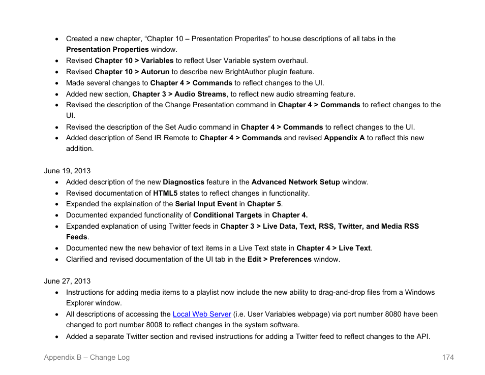 BrightSign BrightAuthor User Guide v.4.1.1 User Manual | Page 182 / 190