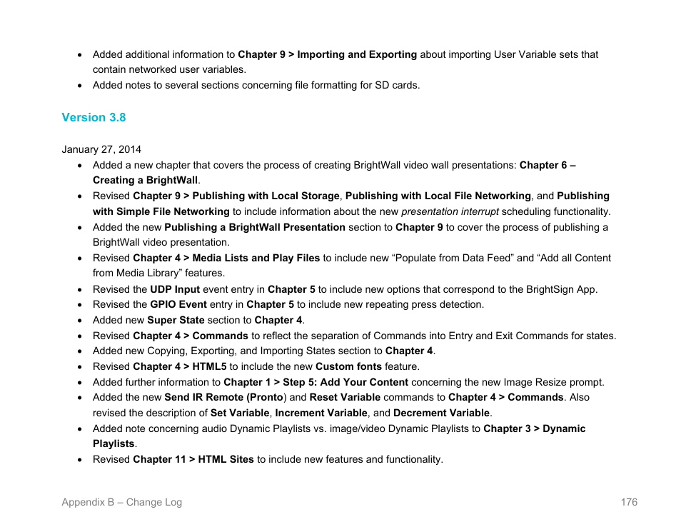 Version 3.8 | BrightSign BrightAuthor User Guide v.4.1.1 User Manual | Page 184 / 190