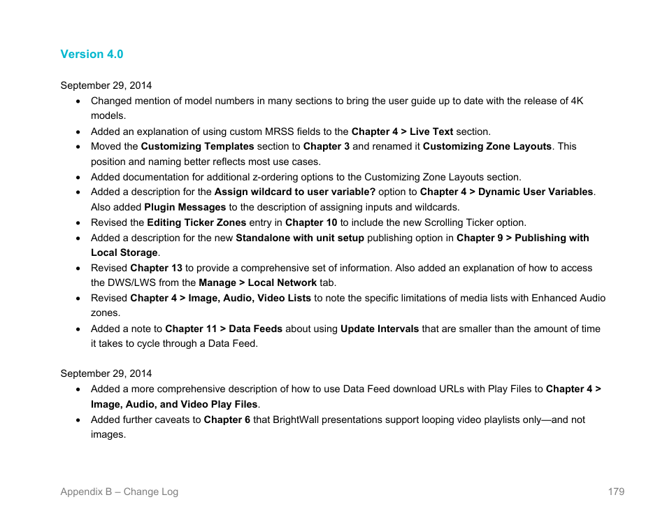 Version 4.0 | BrightSign BrightAuthor User Guide v.4.1.1 User Manual | Page 187 / 190