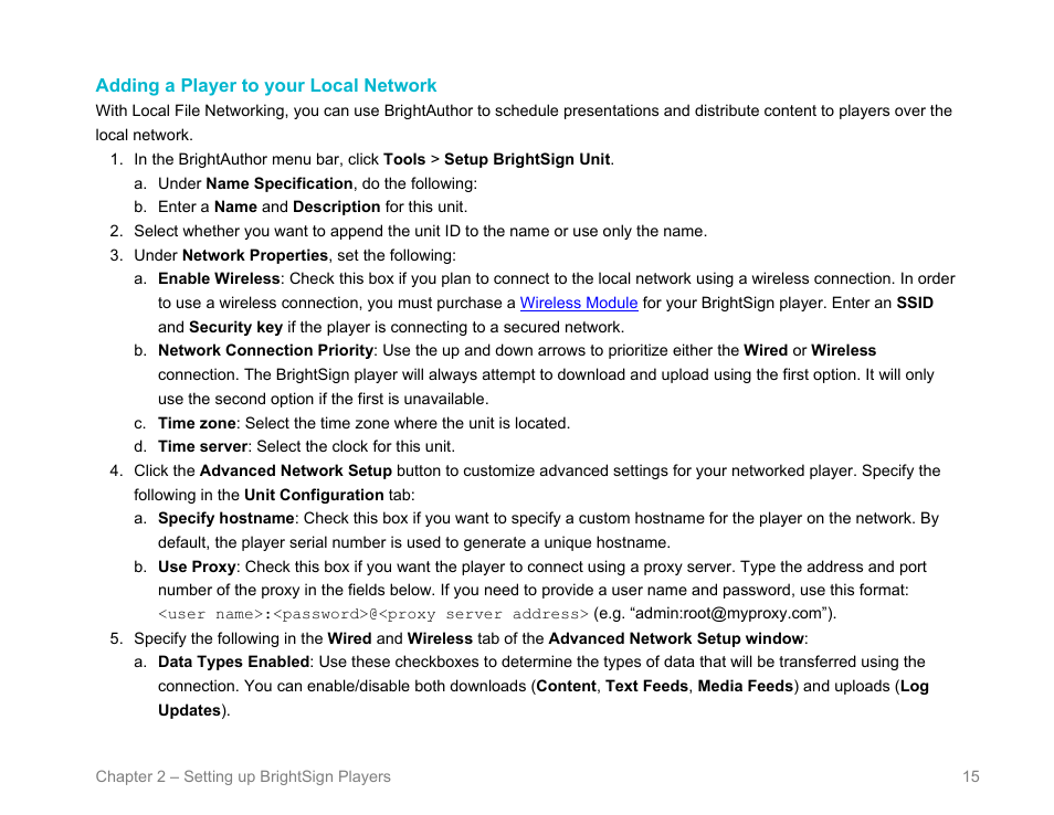 Adding a player to your local network | BrightSign BrightAuthor User Guide v.4.1.1 User Manual | Page 23 / 190