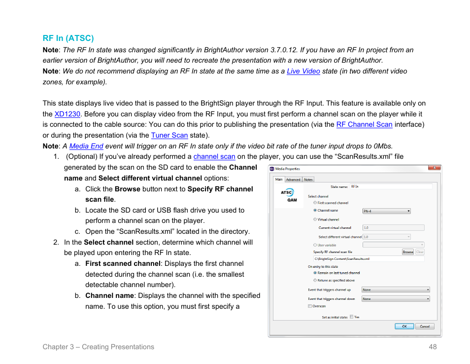 Rf in (atsc) | BrightSign BrightAuthor User Guide v.4.1.1 User Manual | Page 56 / 190