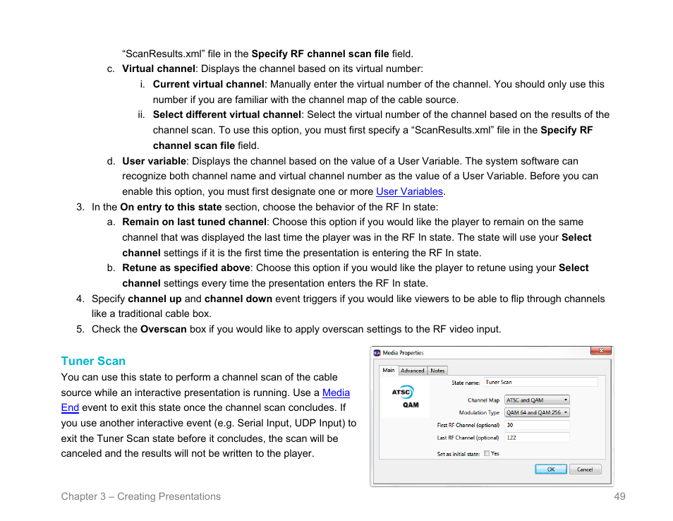 Tuner scan | BrightSign BrightAuthor User Guide v.4.1.1 User Manual | Page 57 / 190