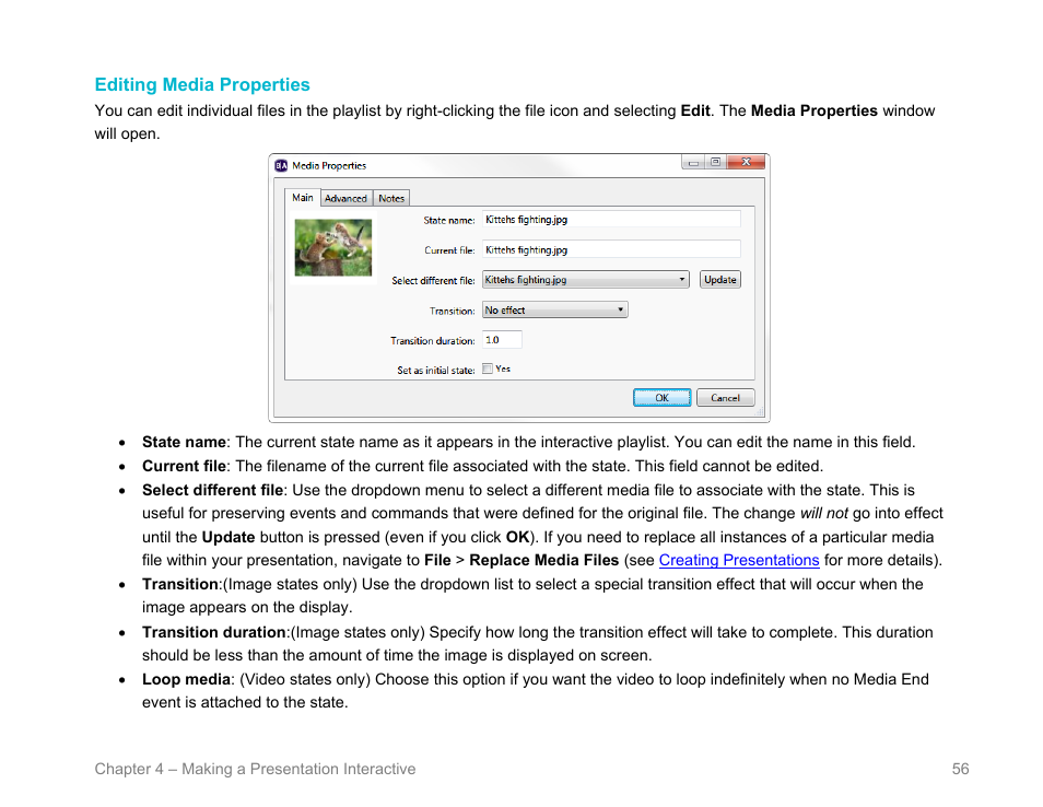 Editing media properties | BrightSign BrightAuthor User Guide v.4.1.1 User Manual | Page 64 / 190