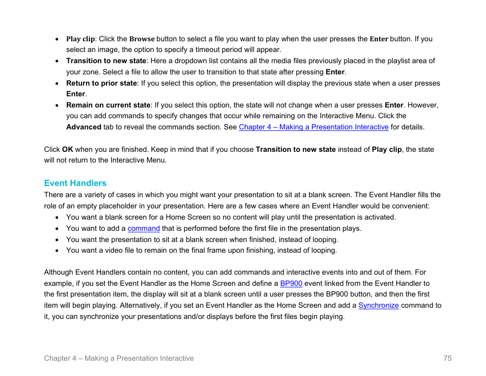 Event handlers | BrightSign BrightAuthor User Guide v.4.1.1 User Manual | Page 83 / 190
