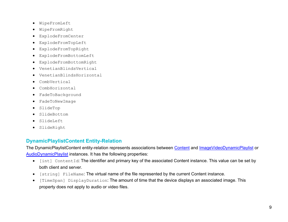 Dynamicplaylistcontent entity-relation | BrightSign Network Web API Reference Manual v.3.8 User Manual | Page 21 / 138