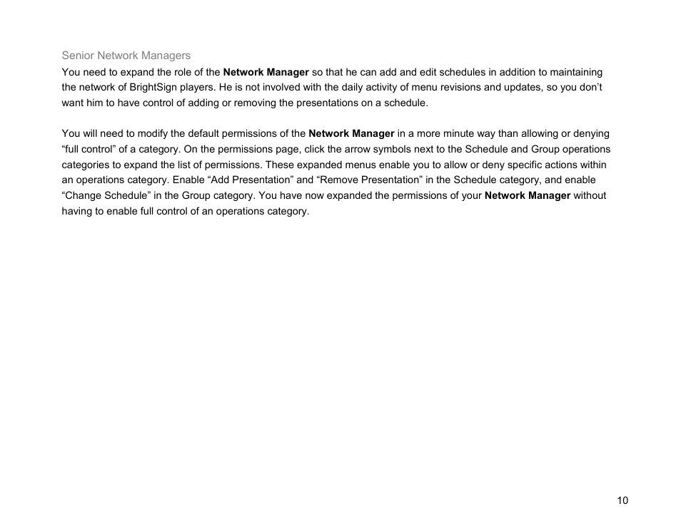 BrightSign Network WebUI Permissions User Guide v.1.0 User Manual | Page 12 / 15
