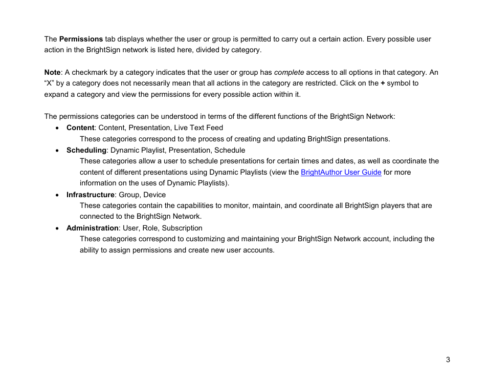 BrightSign Network WebUI Permissions User Guide v.1.0 User Manual | Page 5 / 15