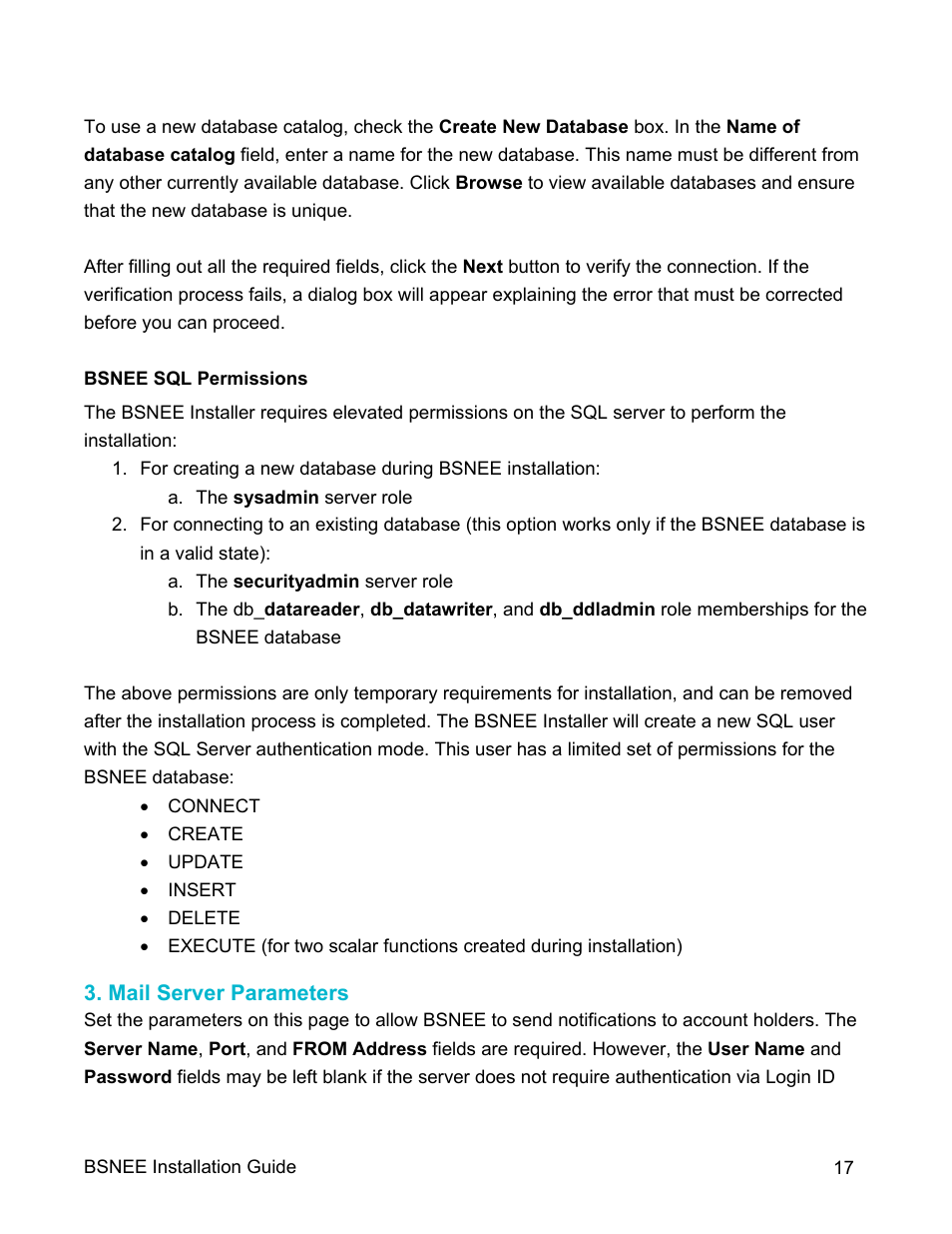Mail server parameters | BrightSign BSNEE Installation Guide v.4.0 User Manual | Page 20 / 30