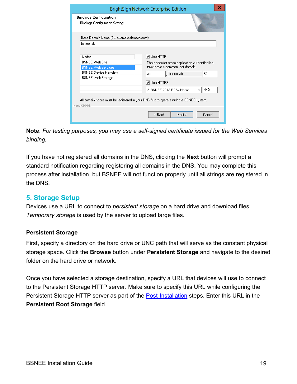 Storage setup, Step 5 | BrightSign BSNEE Installation Guide v.4.0 User Manual | Page 22 / 30