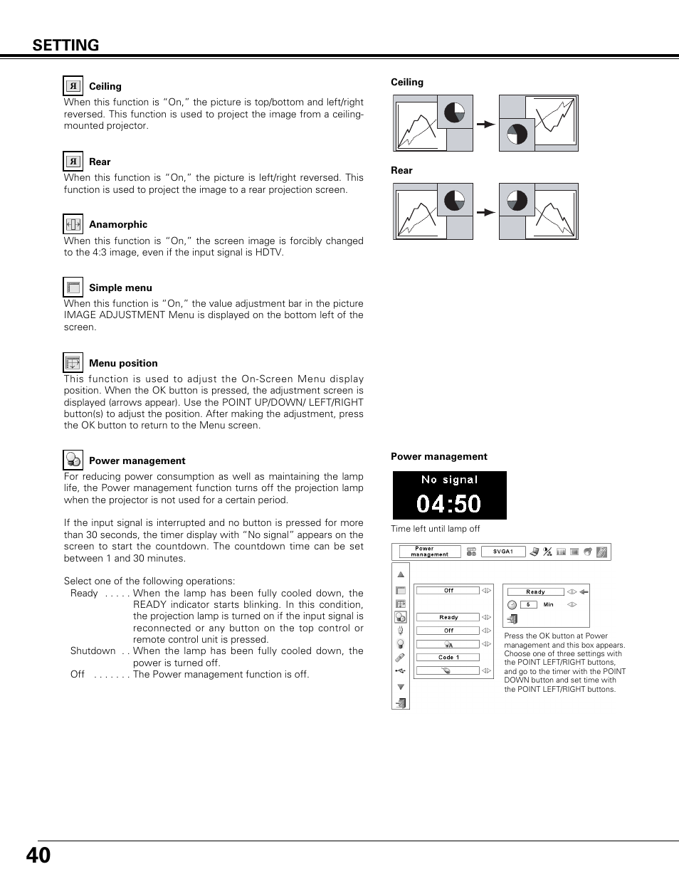 Setting | Canon LV-7575 User Manual | Page 40 / 63