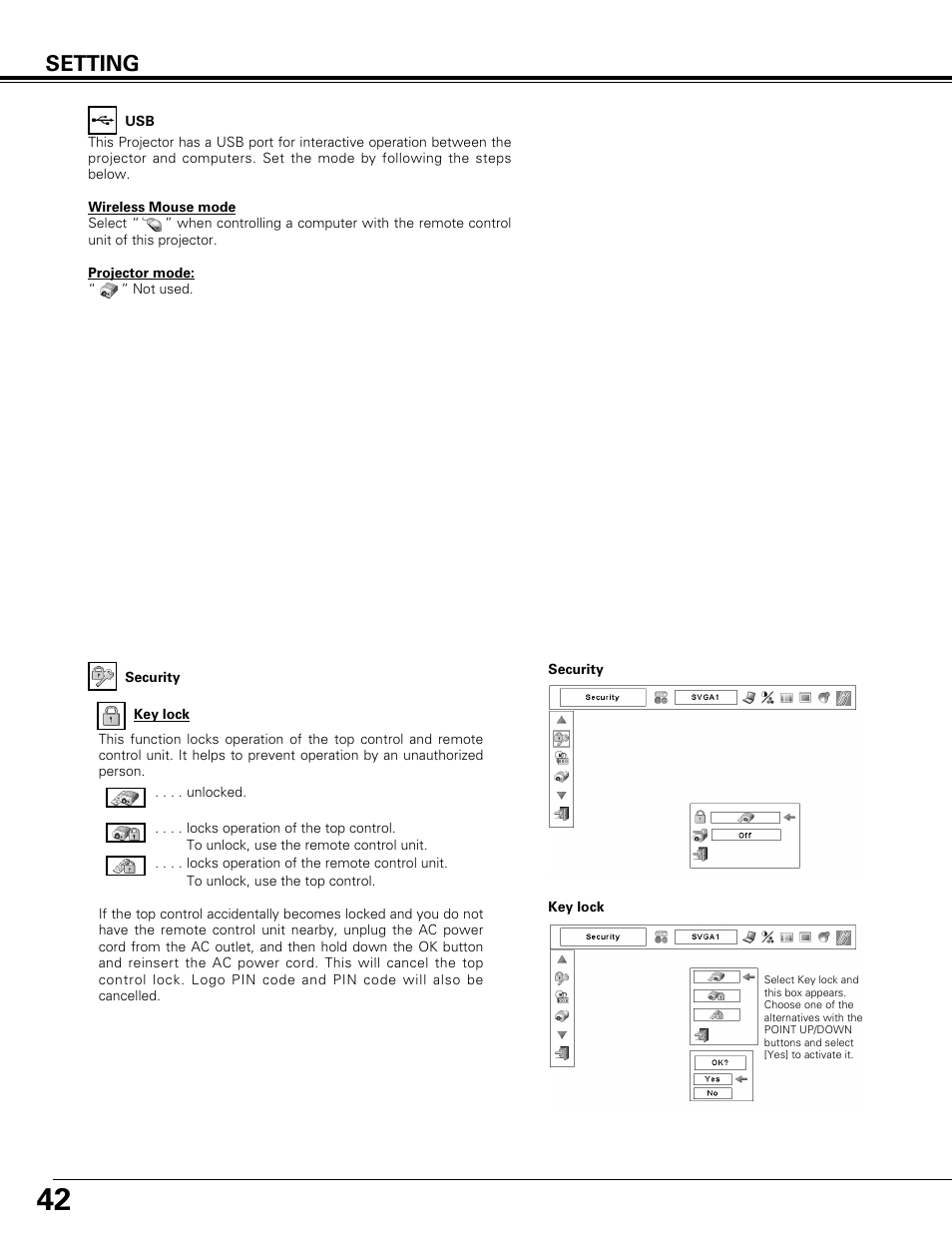 Setting | Canon LV-7575 User Manual | Page 42 / 63