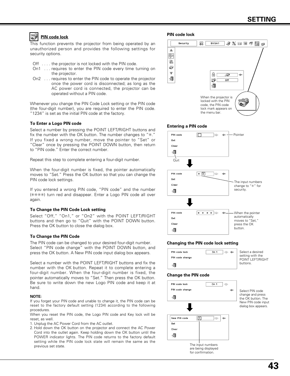 Setting | Canon LV-7575 User Manual | Page 43 / 63