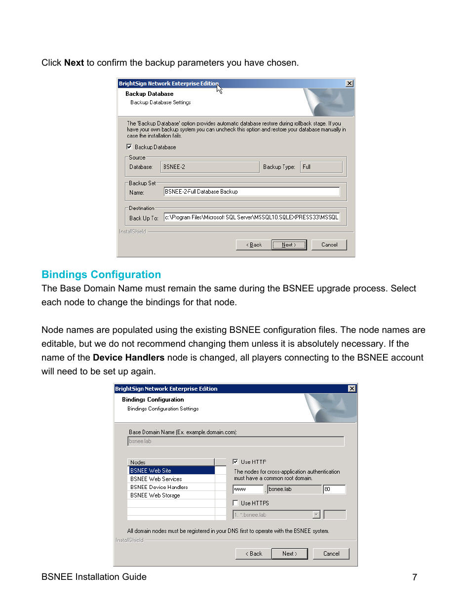 Bindings configuration | BrightSign BSNEE Upgrade Guide v.4.0 User Manual | Page 9 / 12