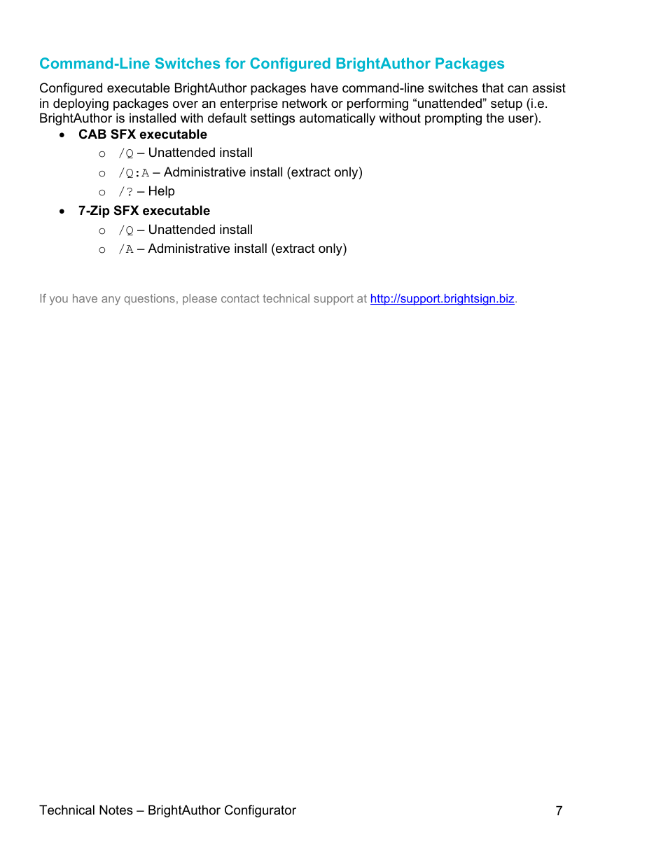 BrightSign BSNEE Configurator Tech Note v.1.04 User Manual | Page 7 / 7