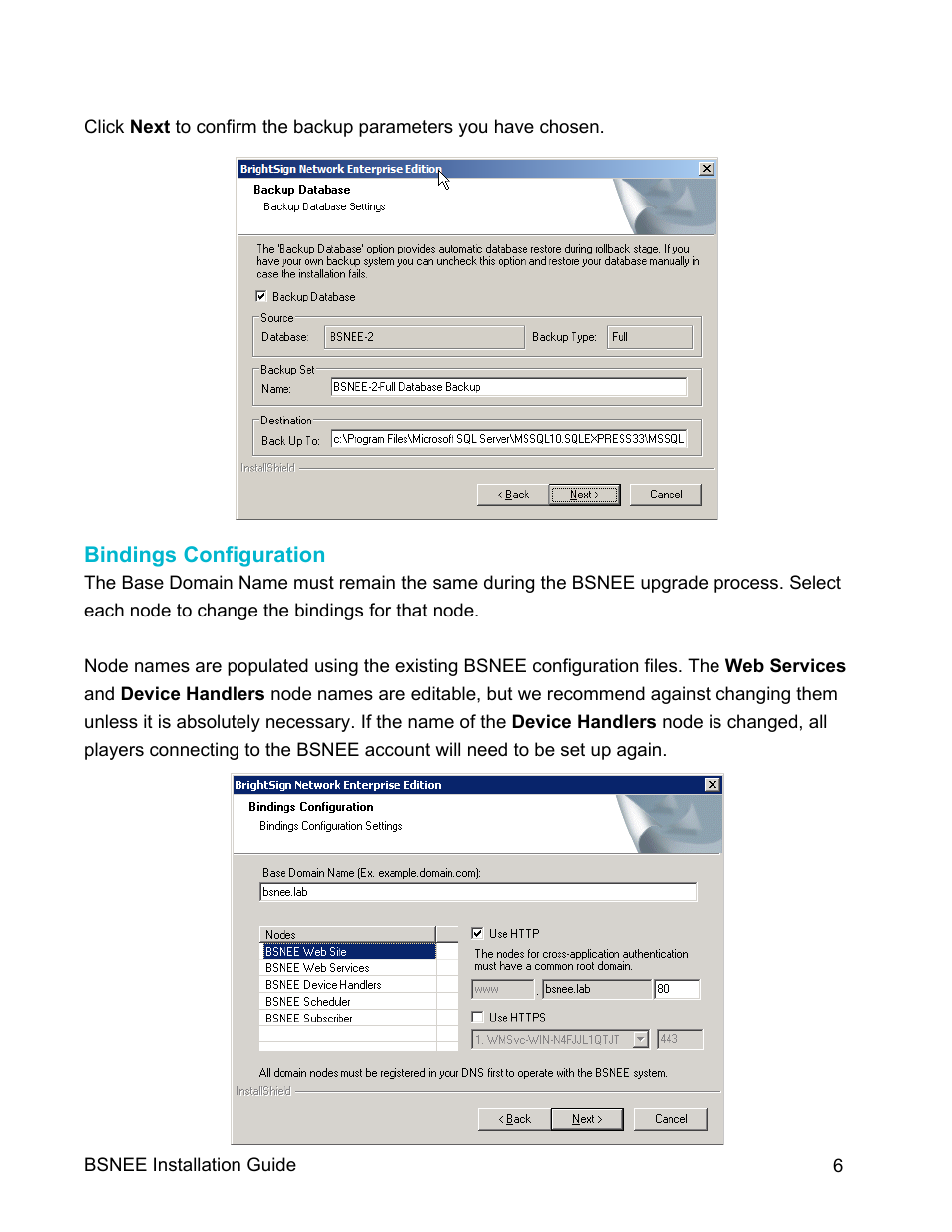 Bindings configuration | BrightSign BSNEE Upgrade Guide v.3.5 User Manual | Page 8 / 11