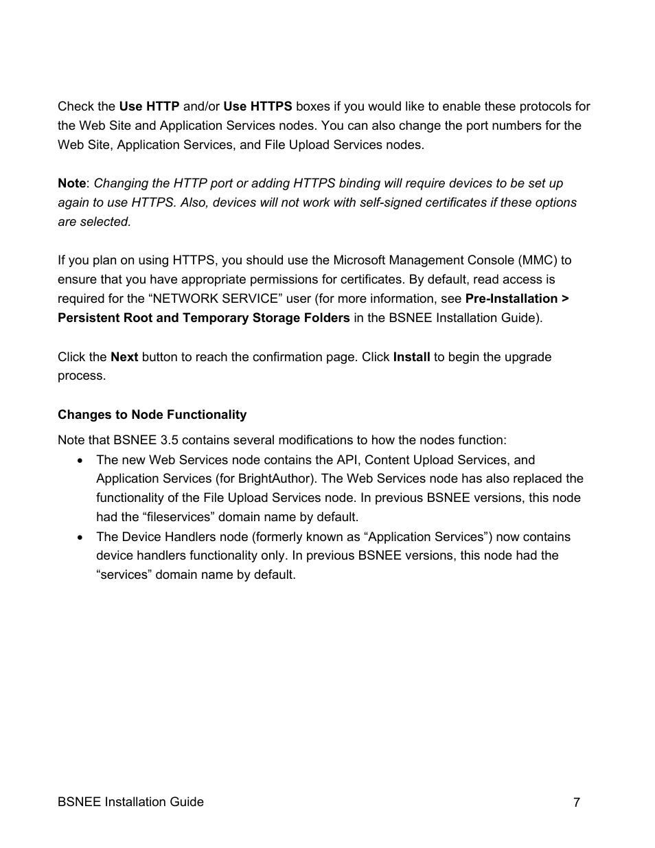 BrightSign BSNEE Upgrade Guide v.3.5 User Manual | Page 9 / 11