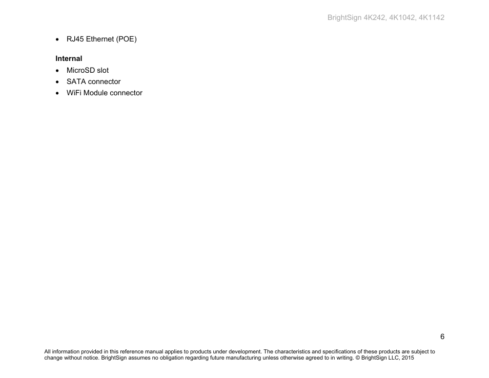 BrightSign 4K242 Hardware User Manual | Page 10 / 27