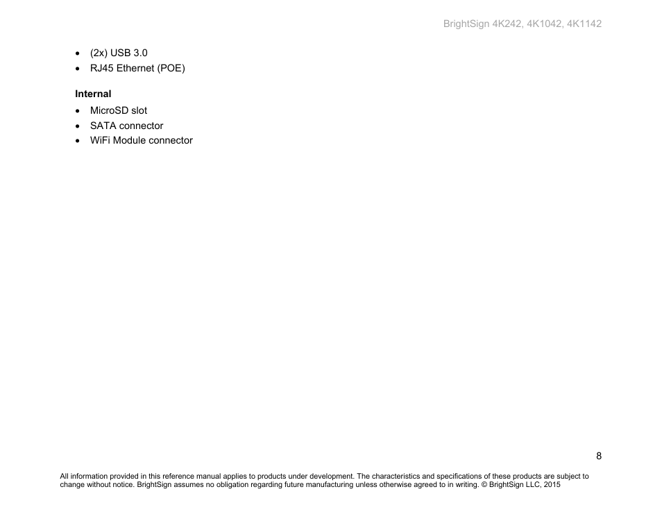 BrightSign 4K242 Hardware User Manual | Page 12 / 27